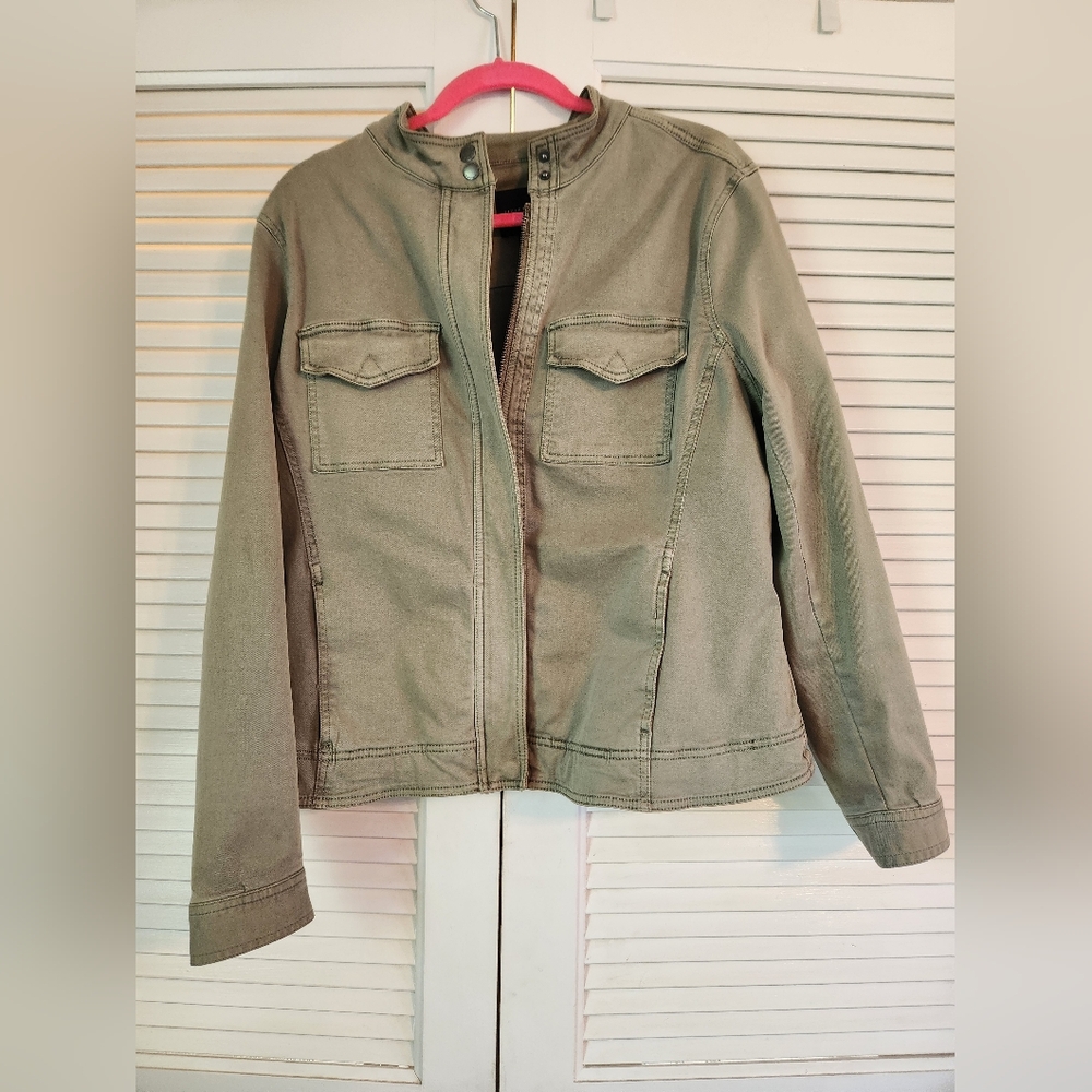Liverpool Denim Jacket Olive Size XL